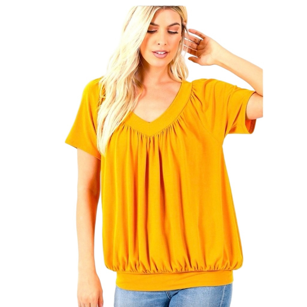 Zenana Outfitters Golden Mustard Blouse